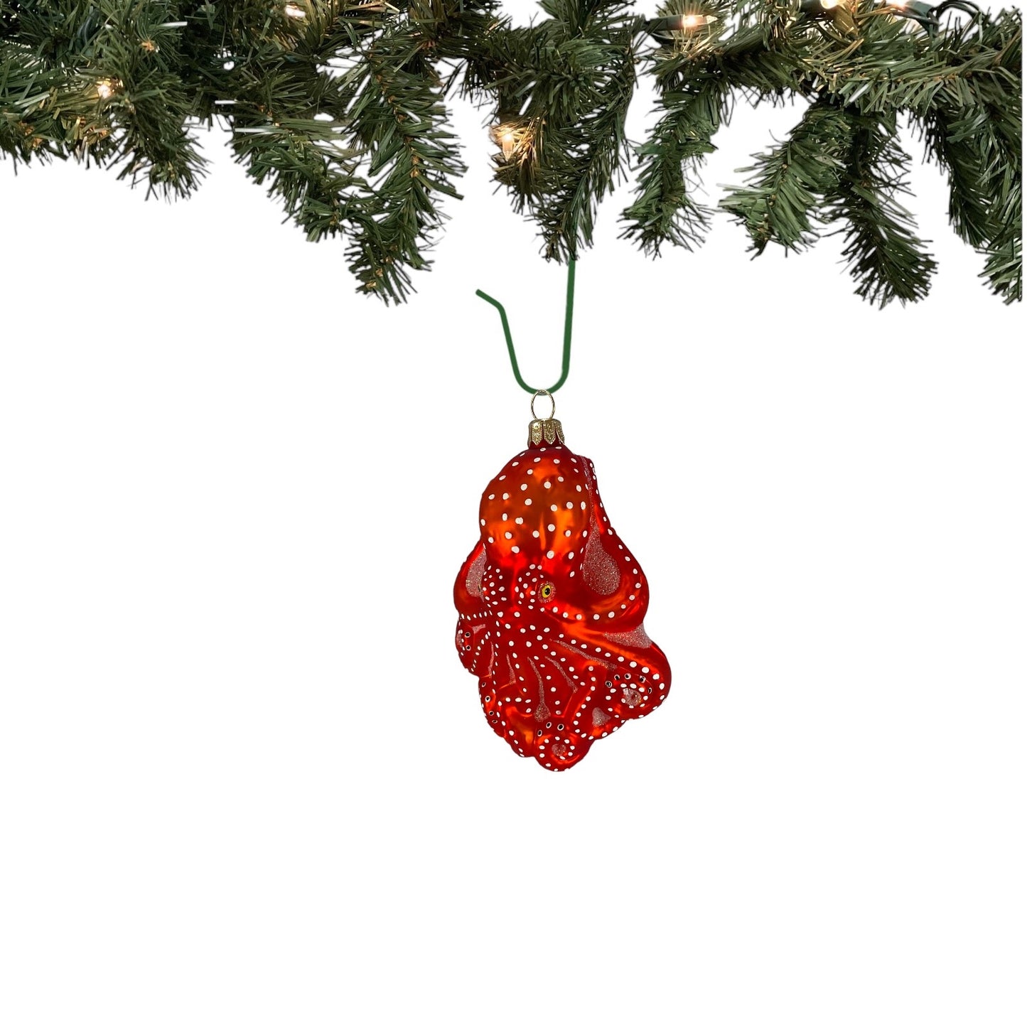 Pinnacle Peak Trading Red Octopus Polish Glass Christmas Ornament 4.25 Inch