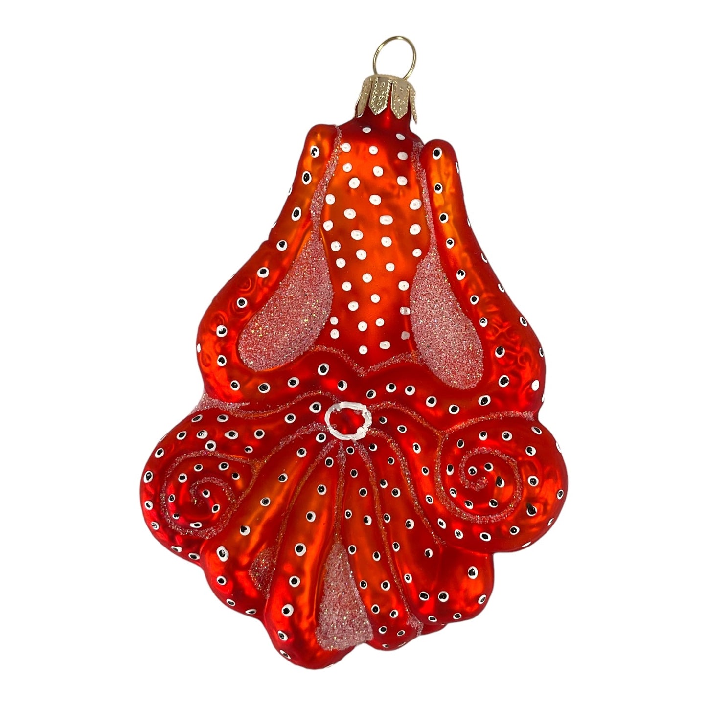 Pinnacle Peak Trading Red Octopus Polish Glass Christmas Ornament 4.25 Inch