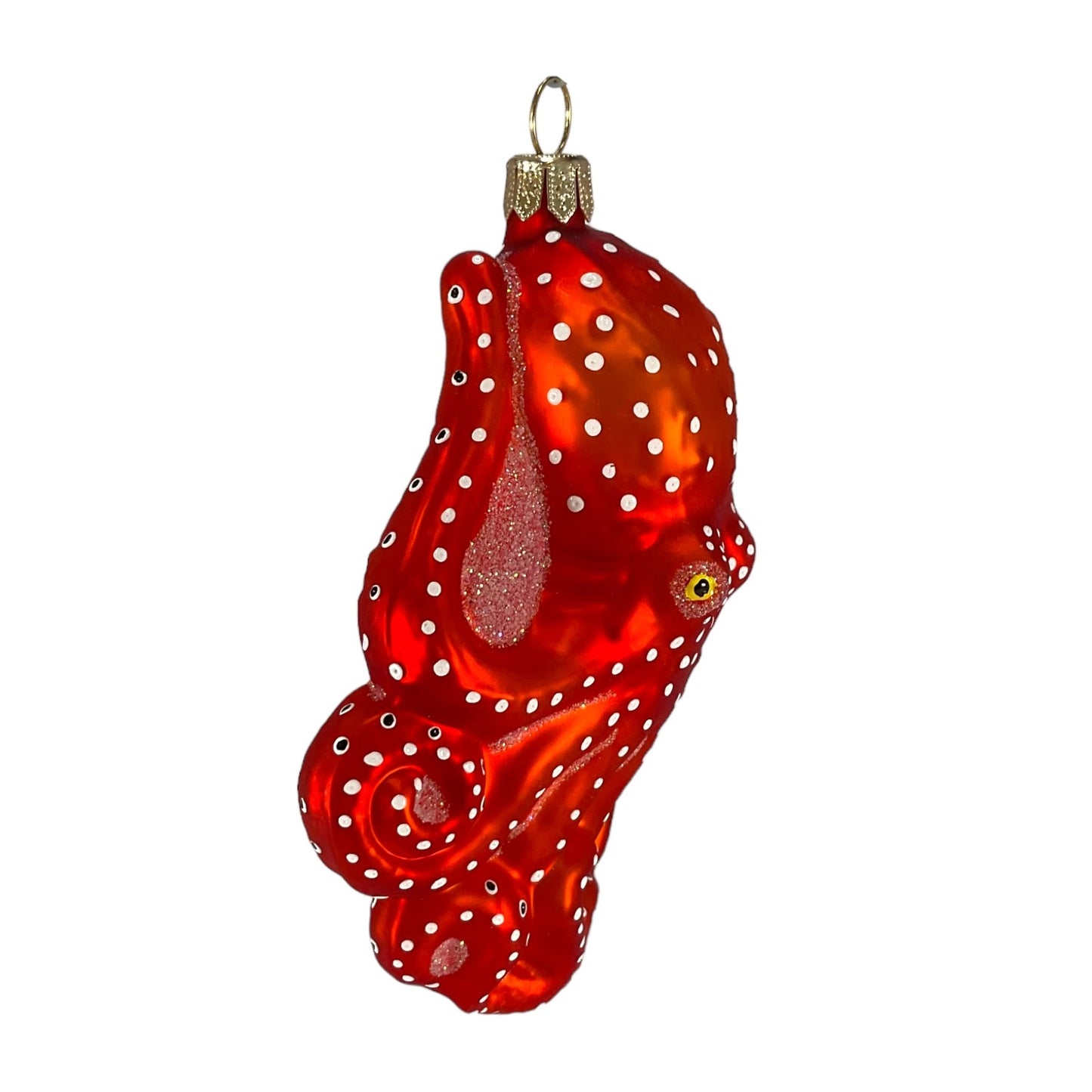 Pinnacle Peak Trading Red Octopus Polish Glass Christmas Ornament 4.25 Inch