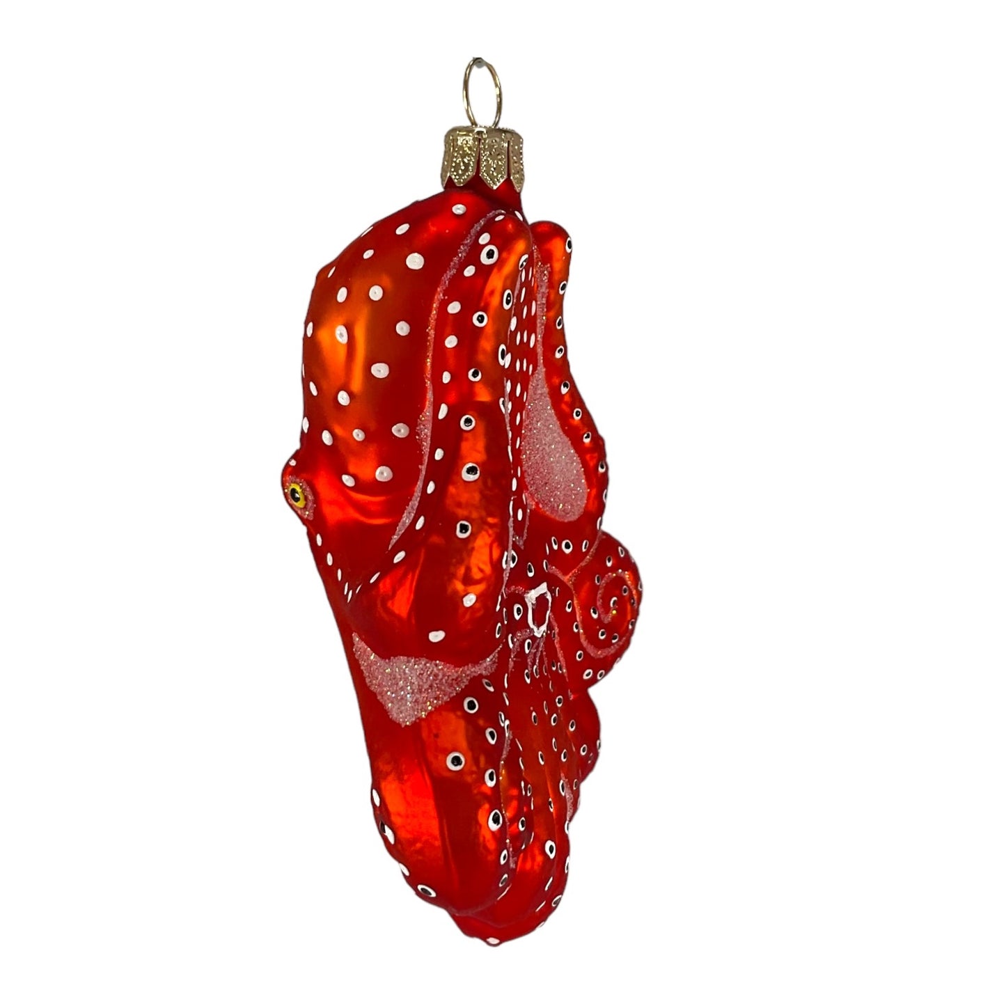 Pinnacle Peak Trading Red Octopus Polish Glass Christmas Ornament 4.25 Inch