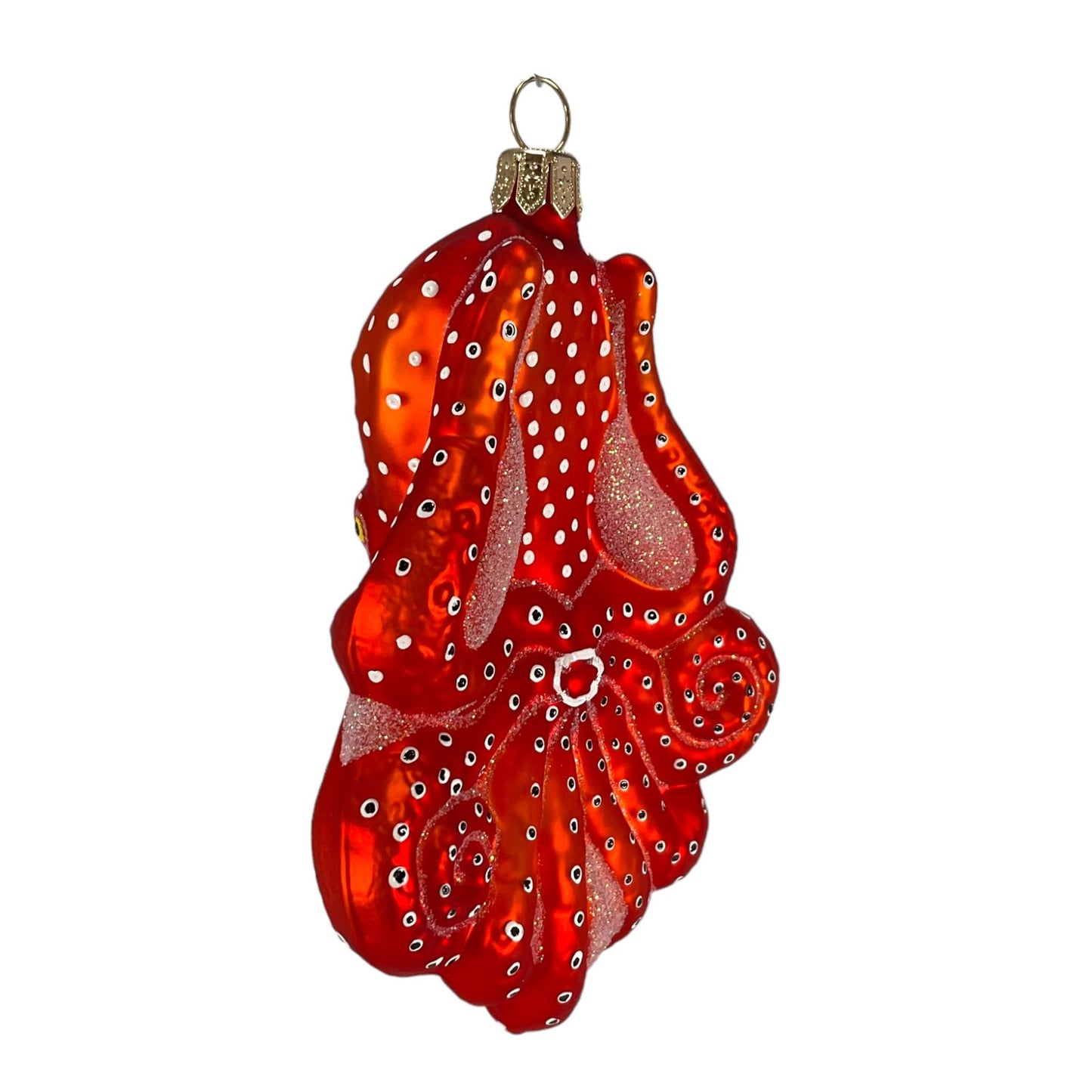 Pinnacle Peak Trading Red Octopus Polish Glass Christmas Ornament 4.25 Inch