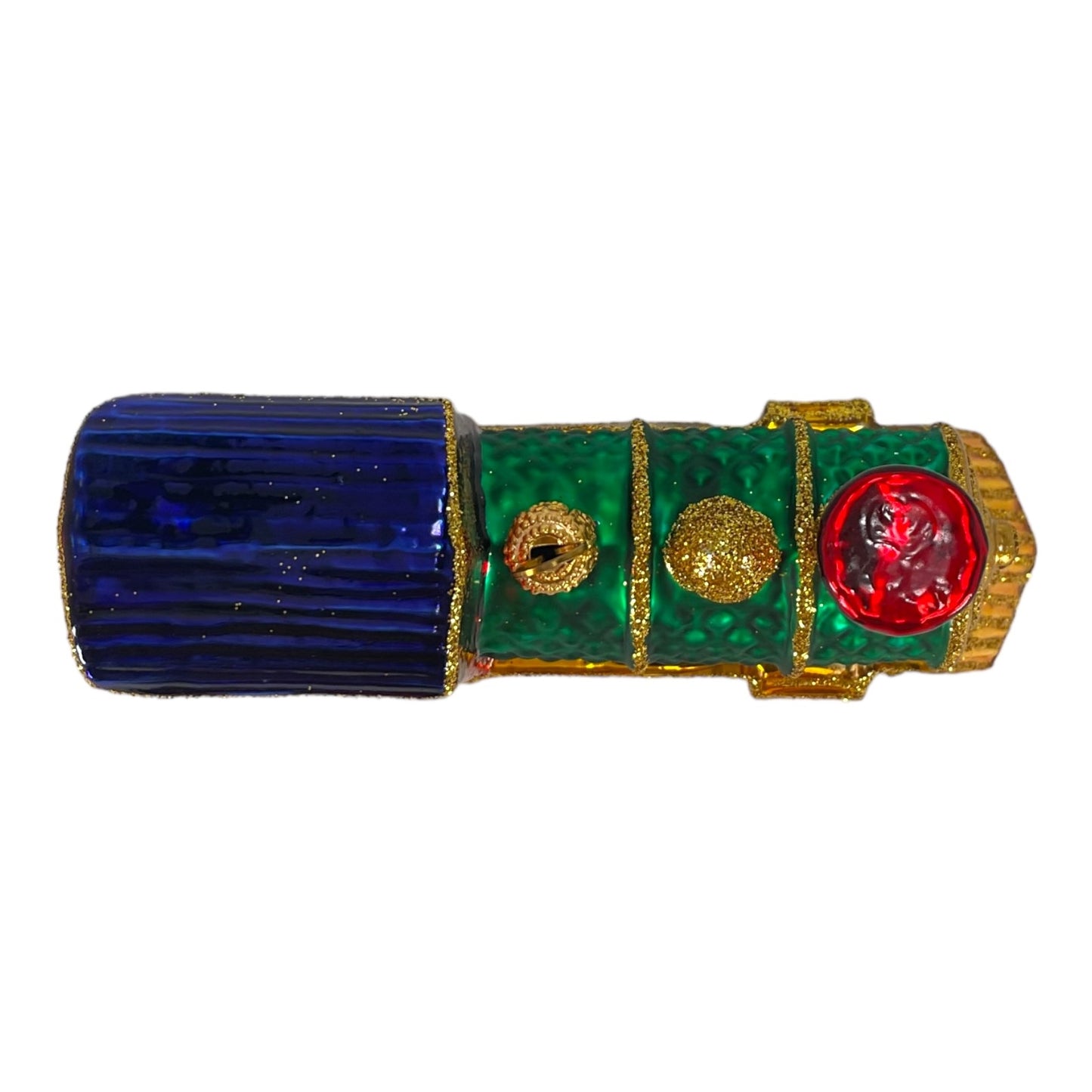 Pinnacle Peak Trading Red and Green Train Locomotive Polish Glass Christmas Tree Ornament Decoration