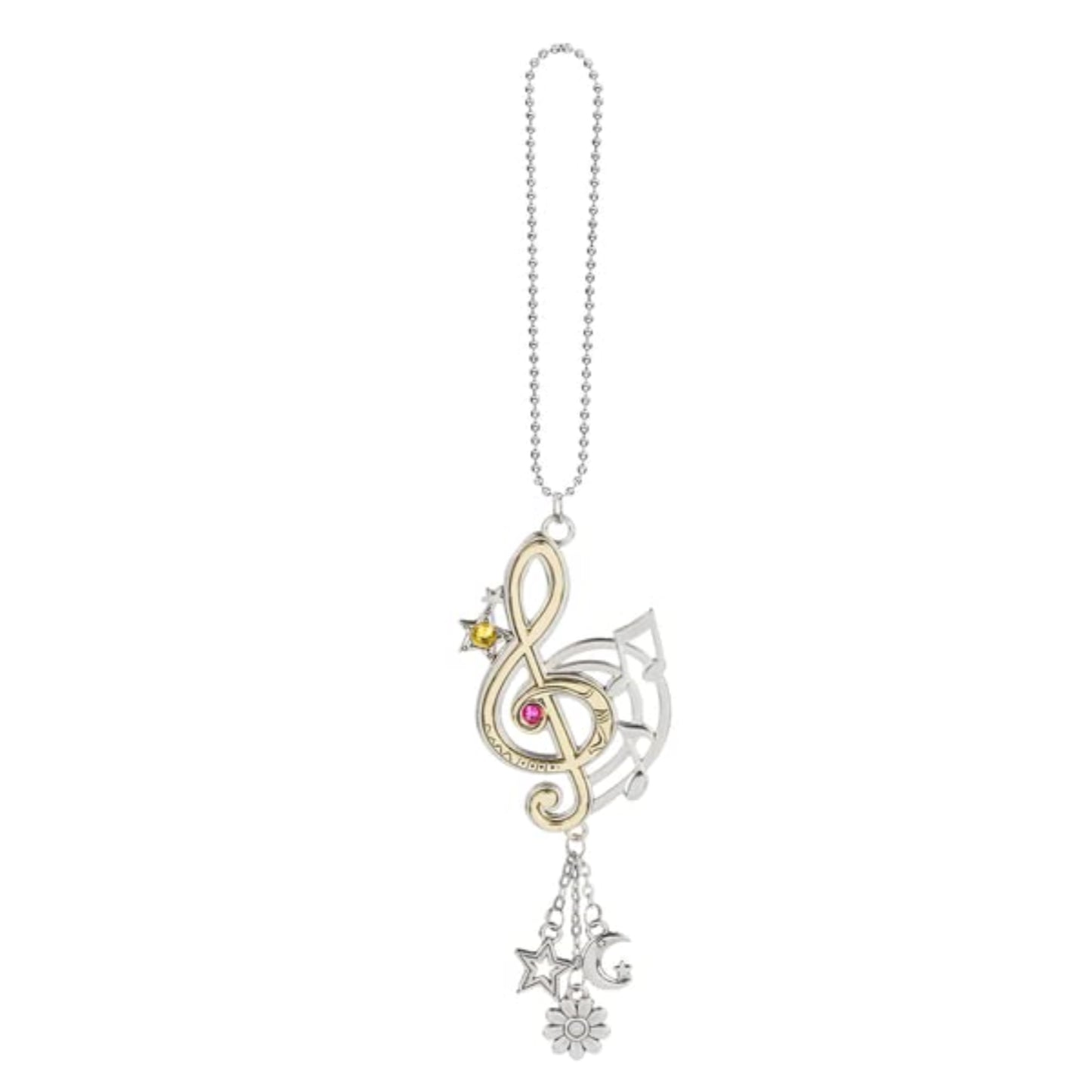 Ganz Musical Treble Clef Car Charm 2 Inches Silver and Gold
