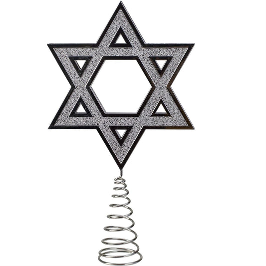 9.5" Silver Star of David Hanukkah Holiday Tree Topper
