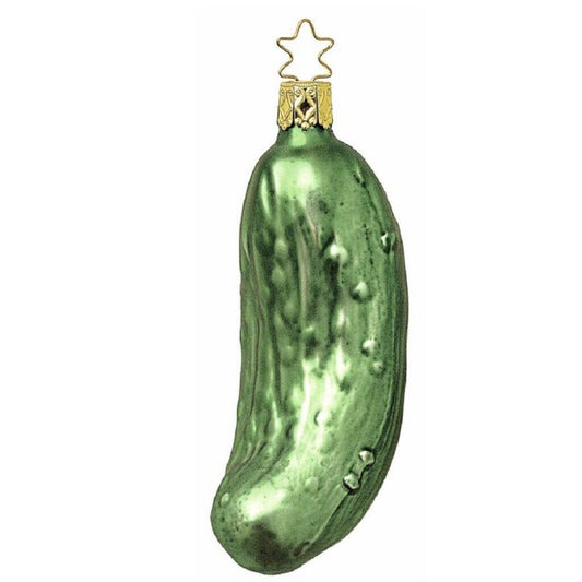 Inge Glas Heirlooms Large Pickle German Glass Christmas Ornament with Legend FREE BOX