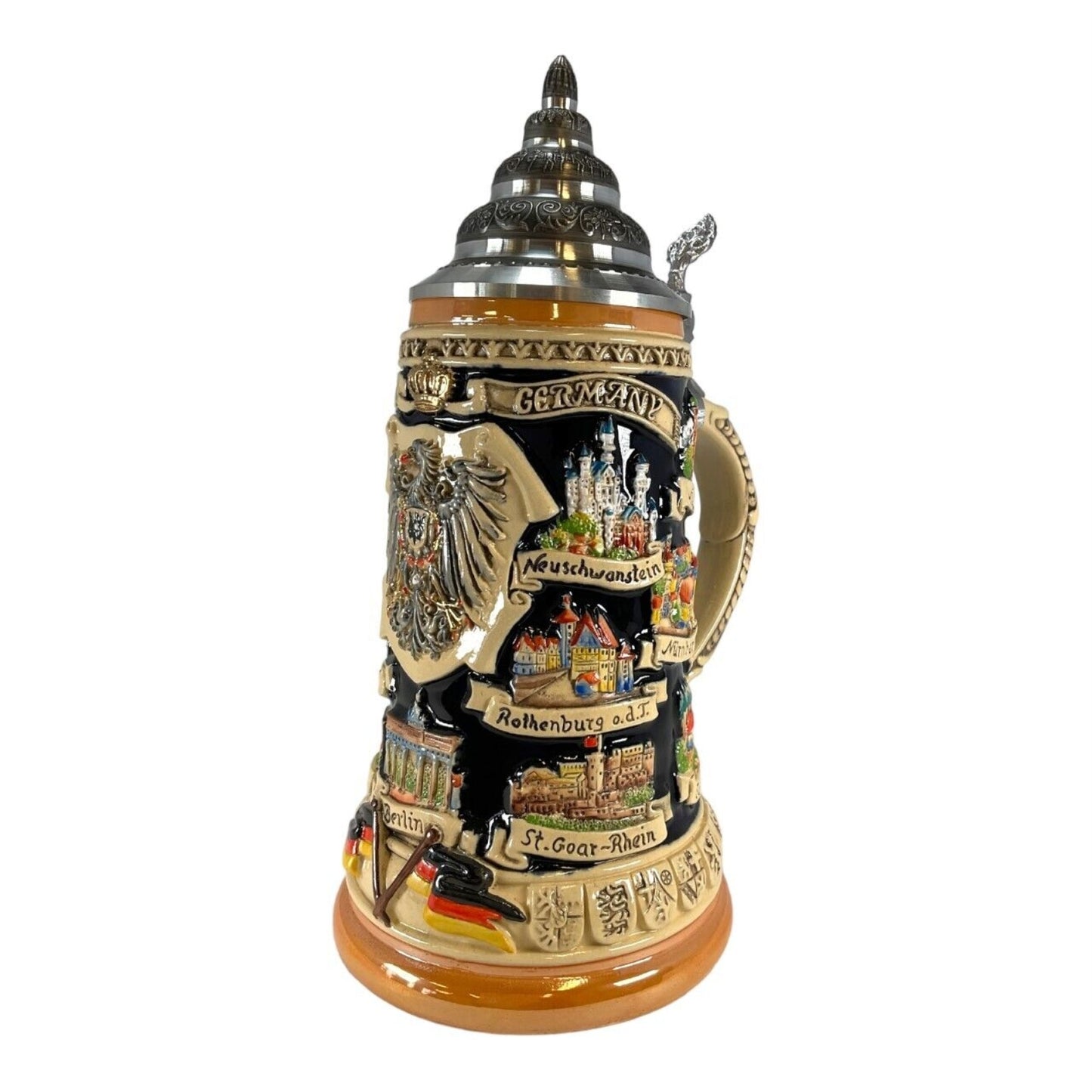 Pinnacle Peak Trading Deutschland Germany Eagle City Panorama LE German Stoneware Beer Stein .75 L