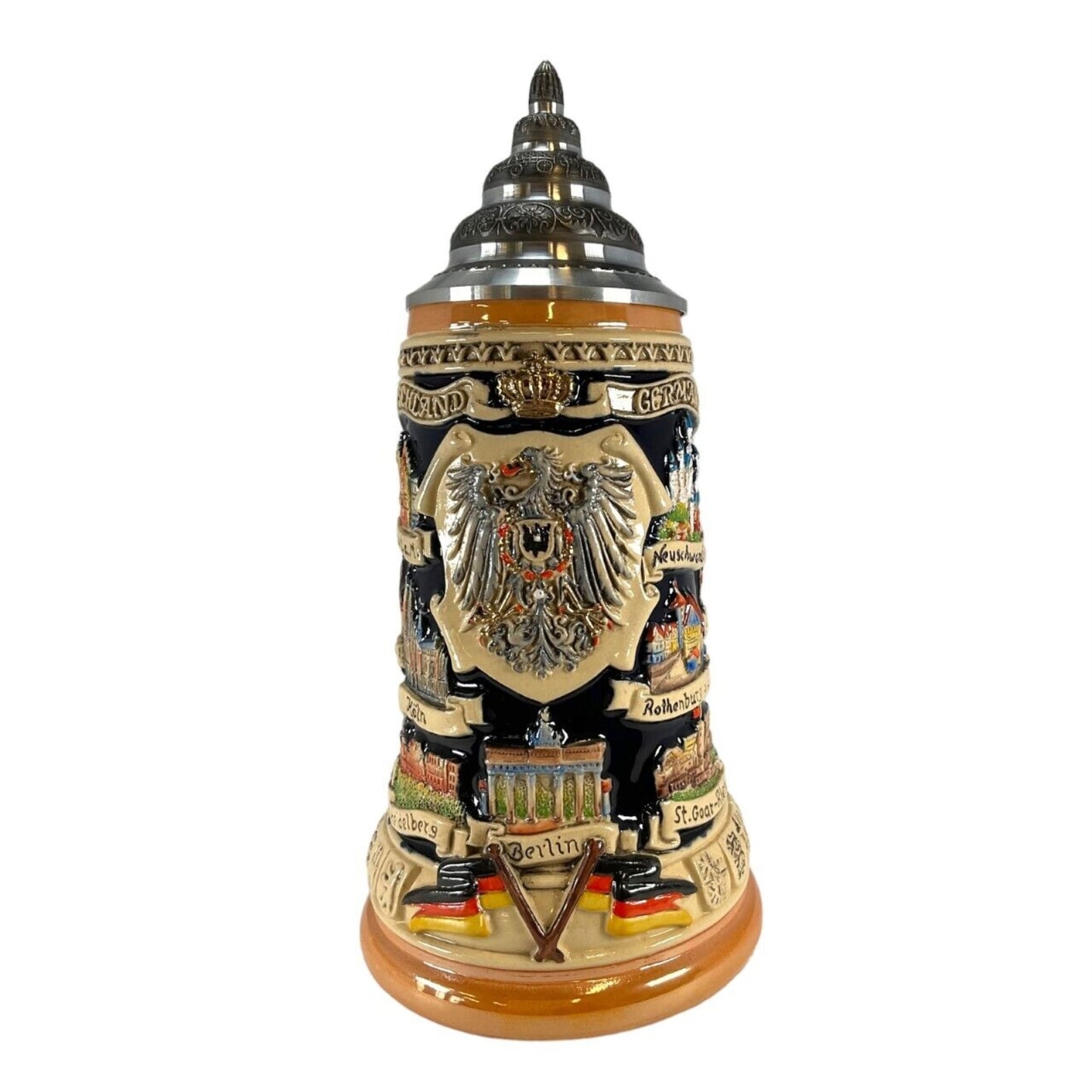 Pinnacle Peak Trading Deutschland Germany Eagle City Panorama LE German Stoneware Beer Stein .75 L