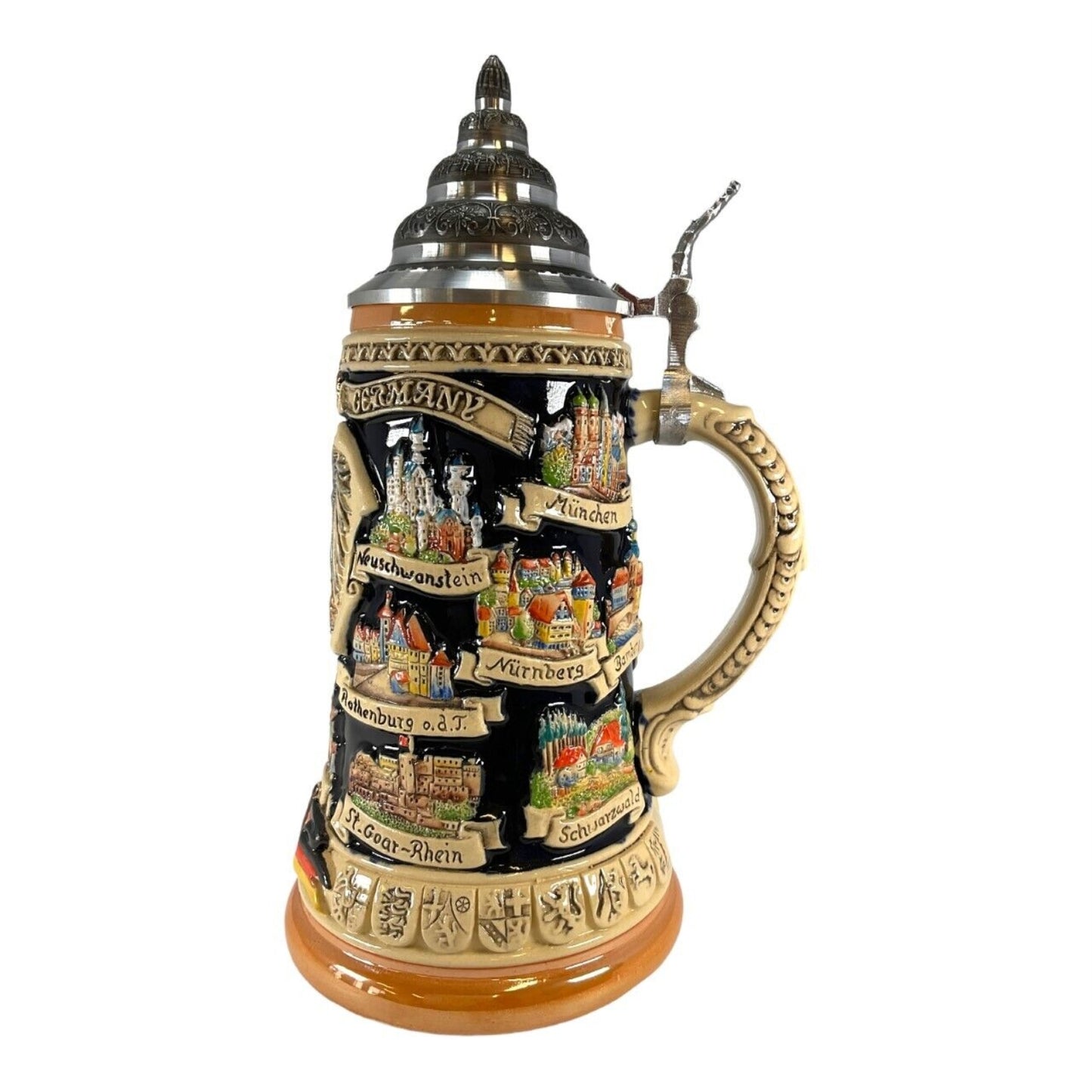 Pinnacle Peak Trading Deutschland Germany Eagle City Panorama LE German Stoneware Beer Stein .75 L