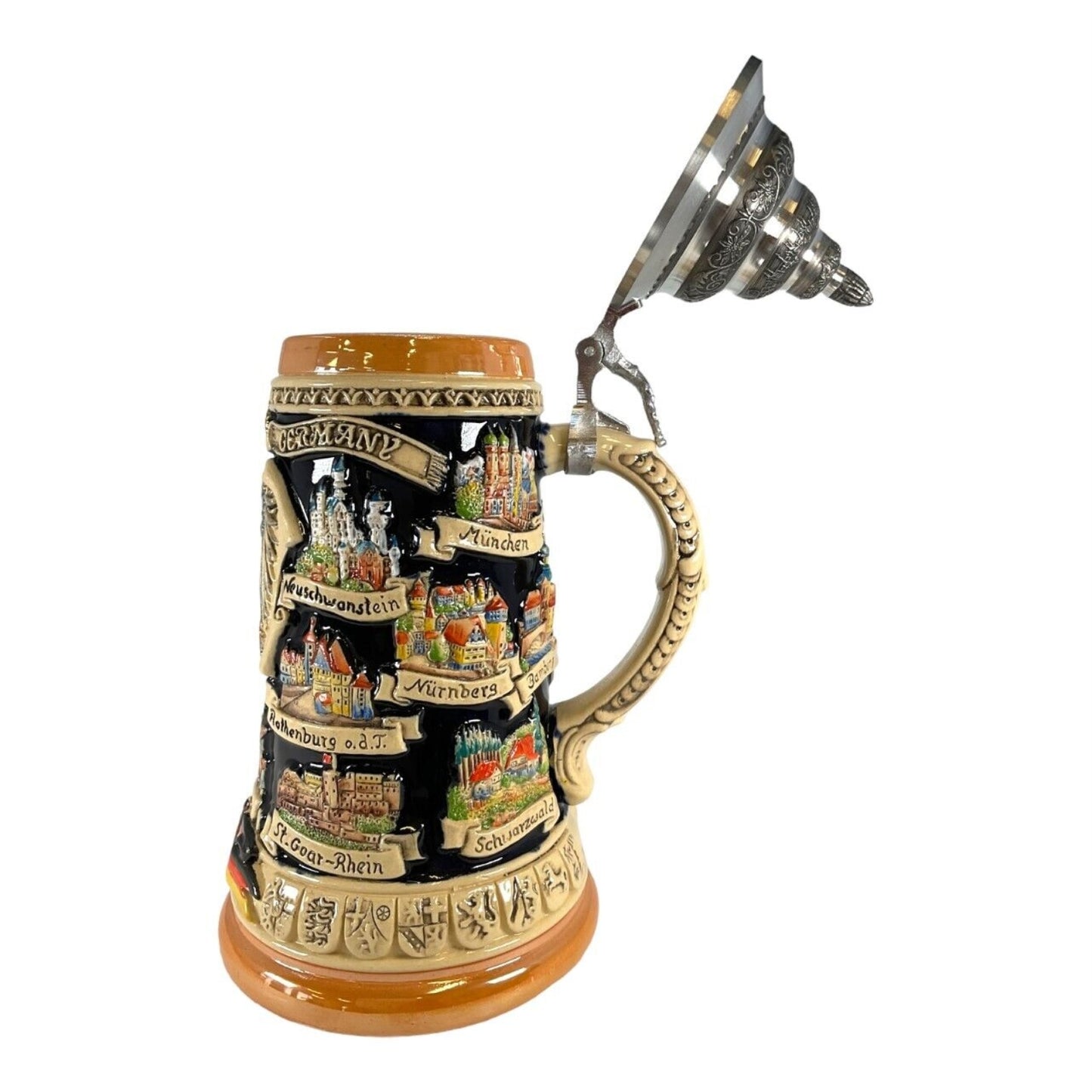 Pinnacle Peak Trading Deutschland Germany Eagle City Panorama LE German Stoneware Beer Stein .75 L
