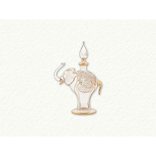 Clear and Gold Elephant Egyptian Blown Glass Perfume Bottle