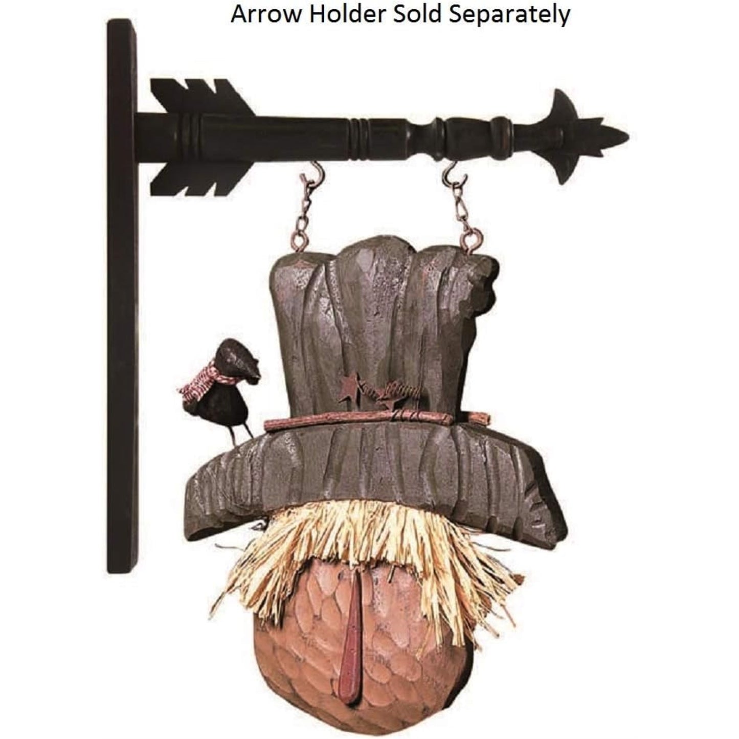 K&K Interiors Resin Orange Scarecrow Fall Arrow Replacement Sign 16 inch - Arrow Sold Separately