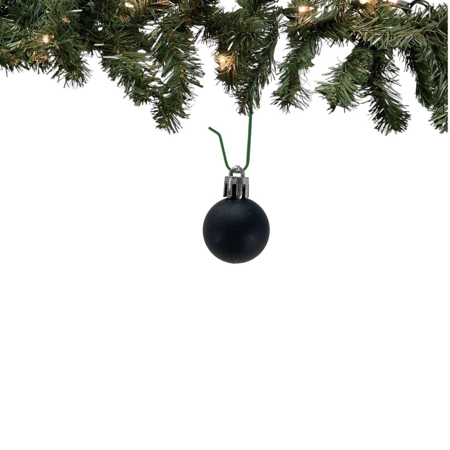 1 Inch Small Matte and Shiny Black Christmas Ball Ornaments 24 Piece Set