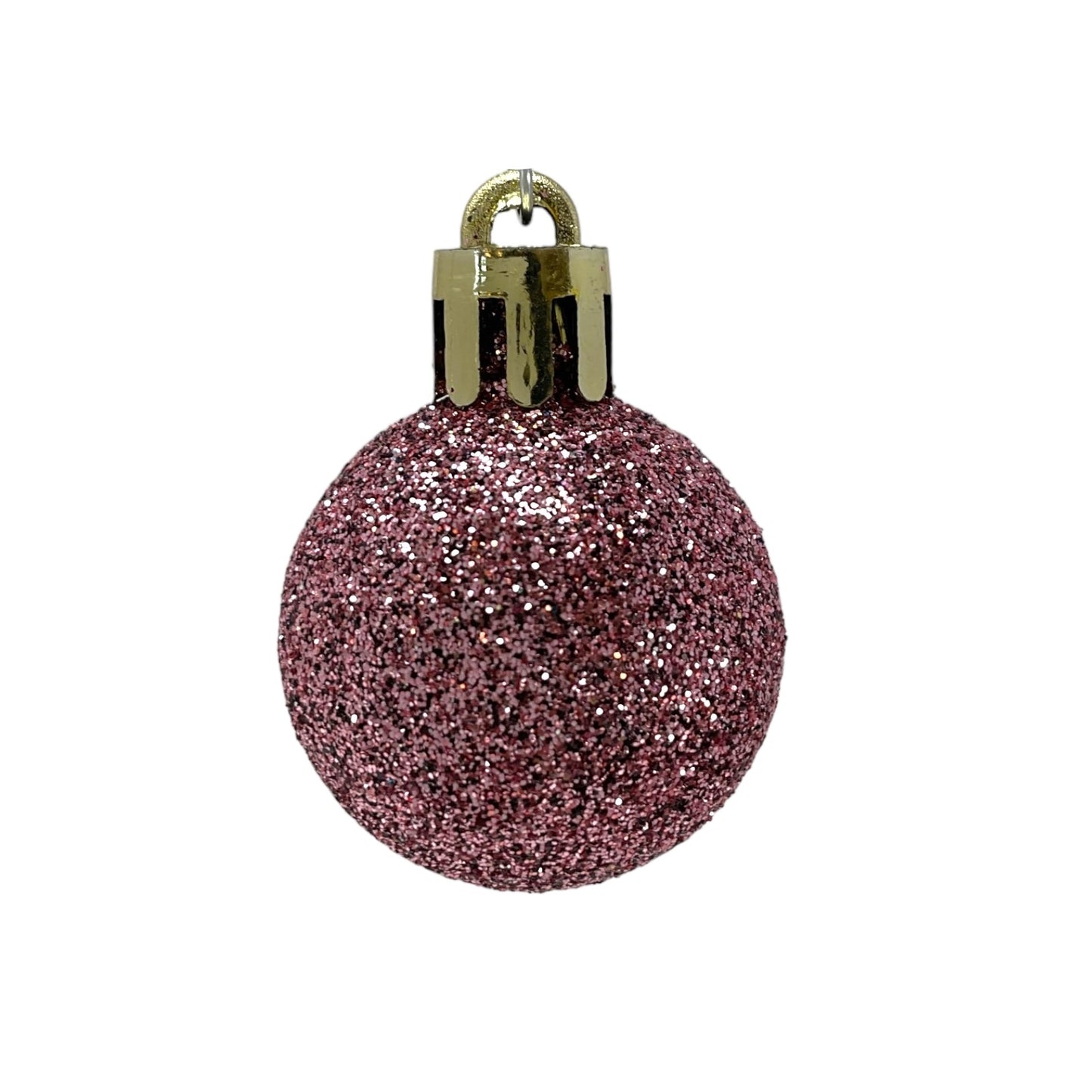 1 Inch Shiny Matte and Glitter Pink Plastic Christmas Ball Ornaments 24 Piece Set