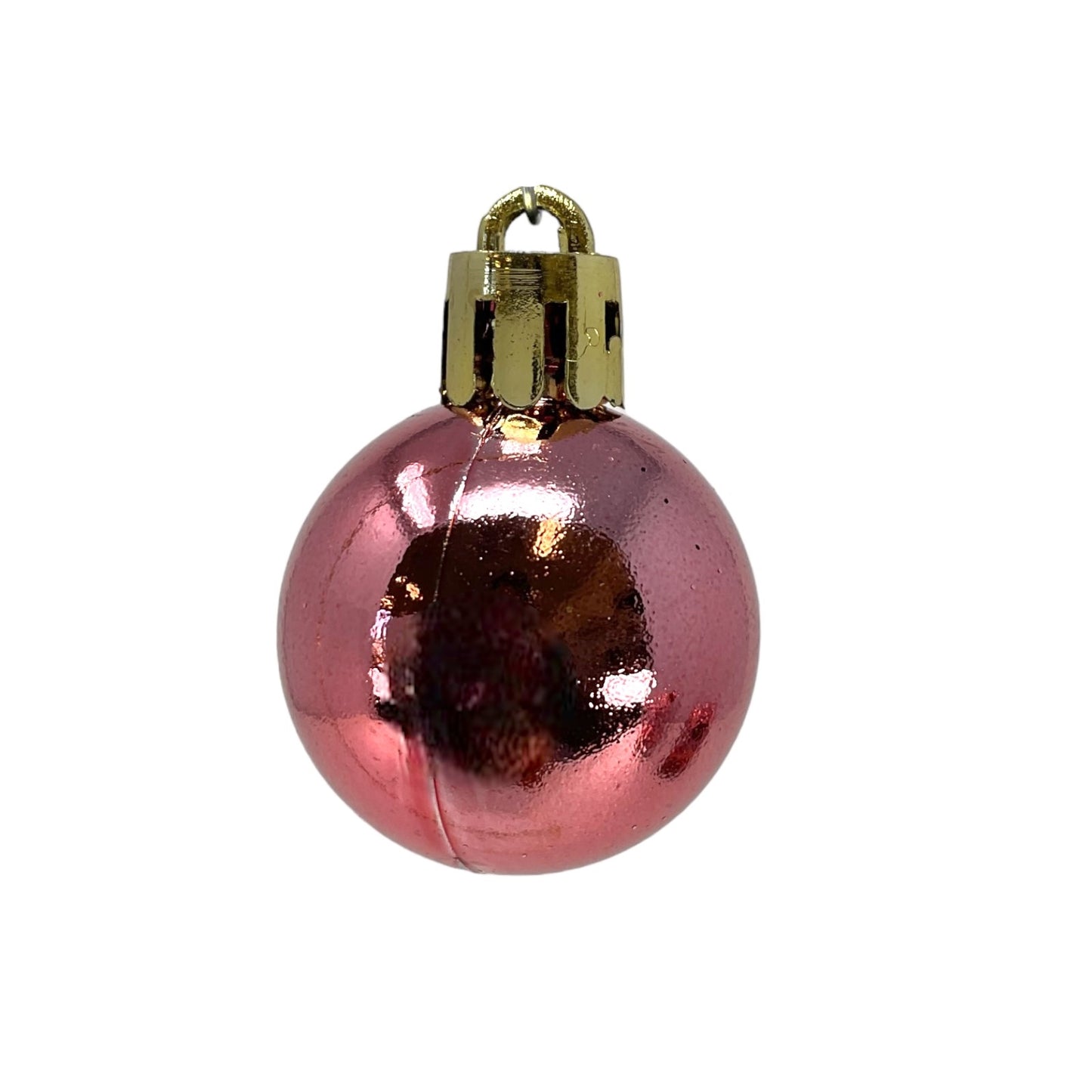 1 Inch Shiny Matte and Glitter Pink Plastic Christmas Ball Ornaments 24 Piece Set