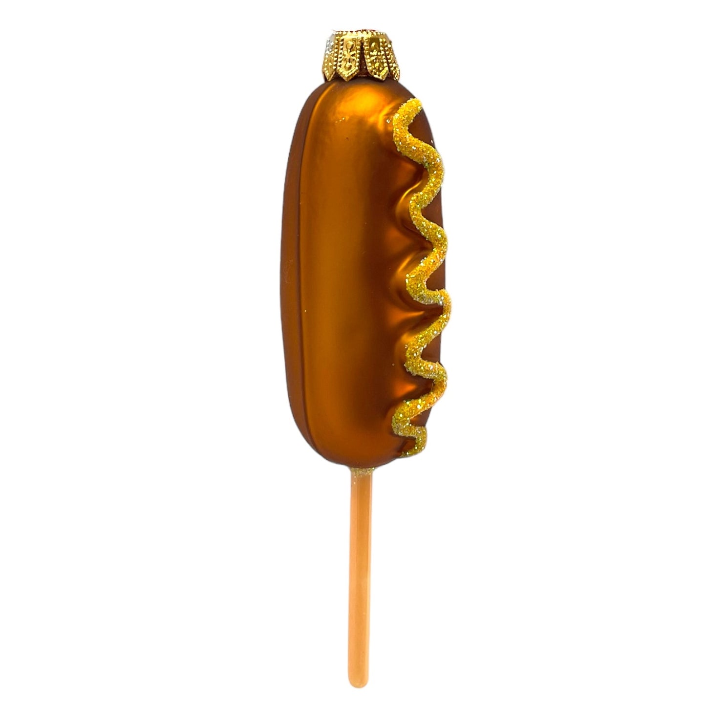 Pinnacle Peak Trading Corn Dog Food Polish Mouth Blown Glass Christmas Ornament