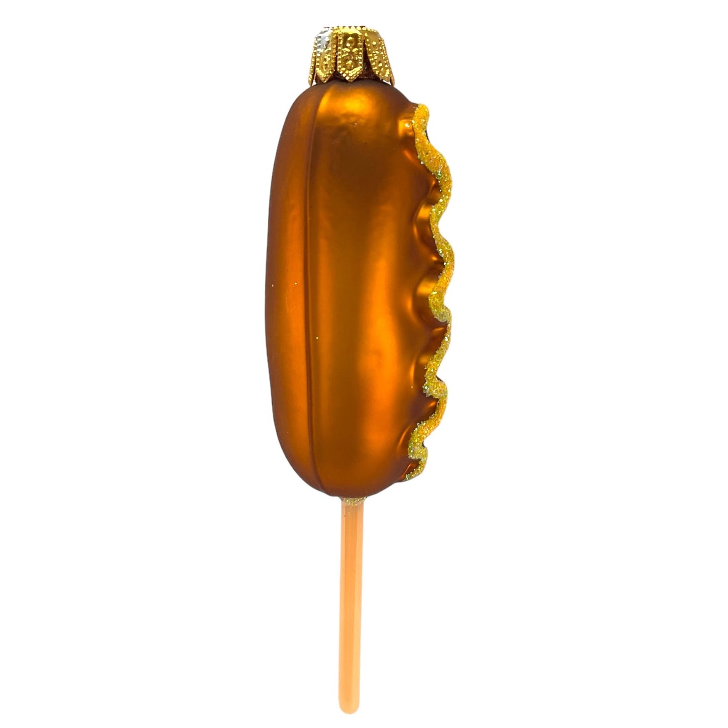 Pinnacle Peak Trading Corn Dog Food Polish Mouth Blown Glass Christmas Ornament