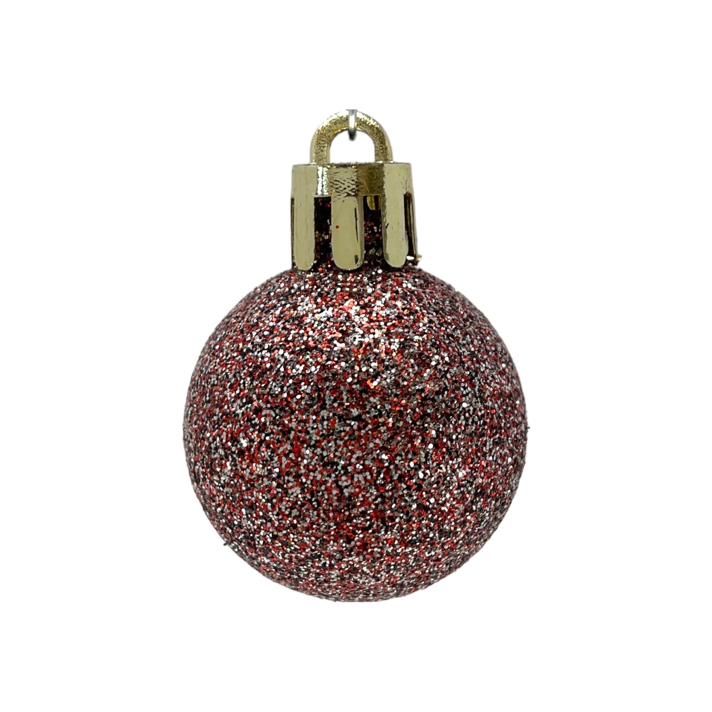 1 Inch Shiny and Glitter Pink Plastic Christmas Ball Ornaments 24 Piece Set