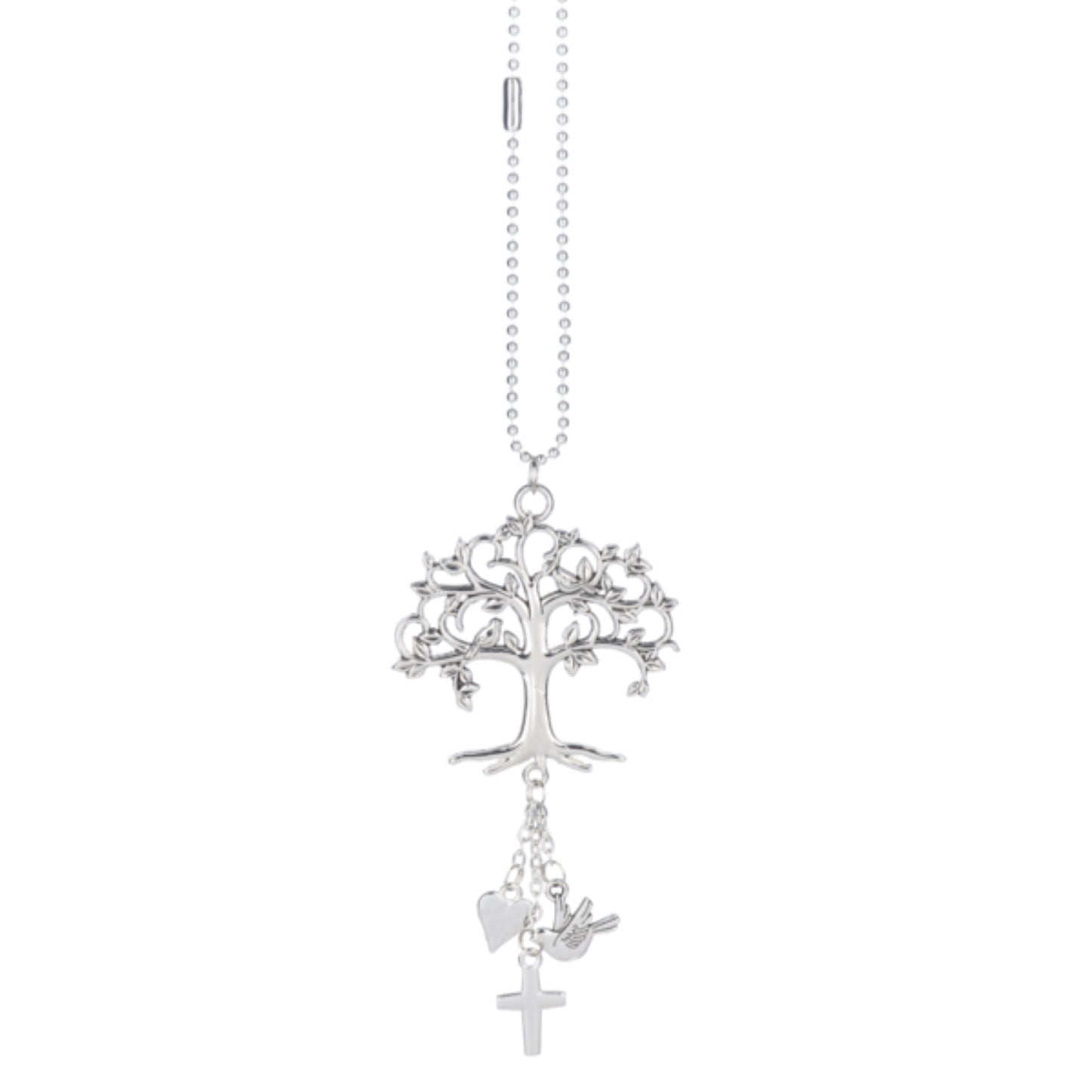 Ganz Silver Tree of Life Zinc Metal Car Charm with Silver Chain