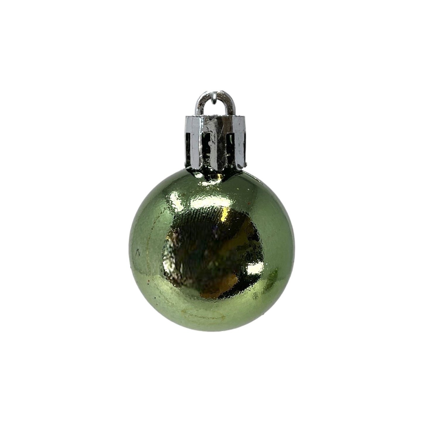 1 Inch Shiny Matte and Glitter Green Plastic Ball Christmas Tree Ornaments 24 Piece