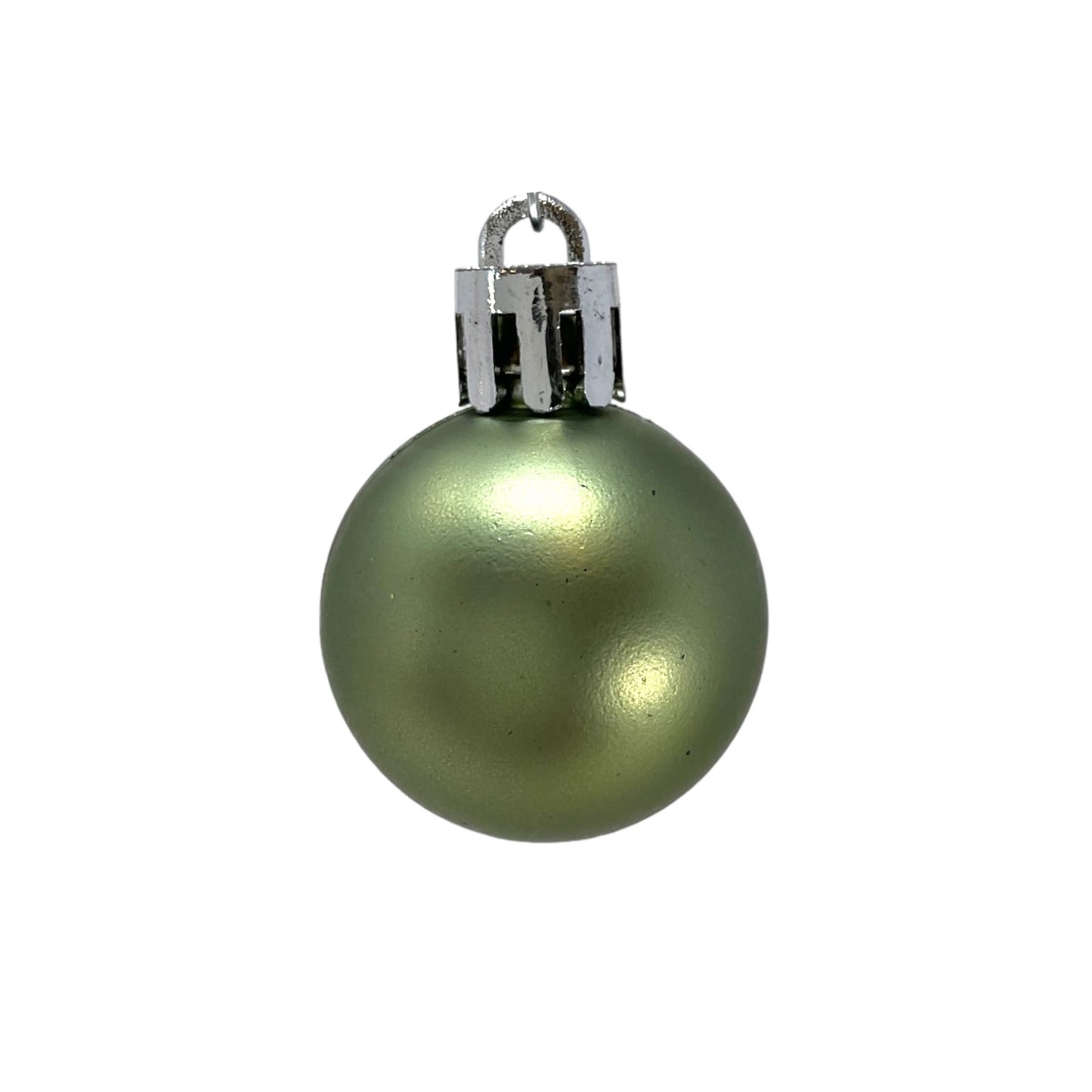 1 Inch Shiny Matte and Glitter Green Plastic Ball Christmas Tree Ornaments 24 Piece