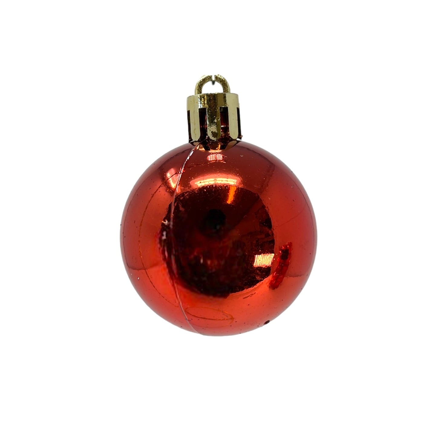 1.5 Inch Shiny Matte and Glitter Red Plastic Ball Christmas Tree Ornaments 20 Piece Set