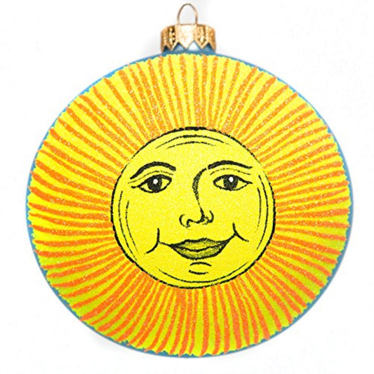 Sun and Moon High Design Polish Glass Ball Christmas Tree Ornament Made Poland by Thomas Glenn