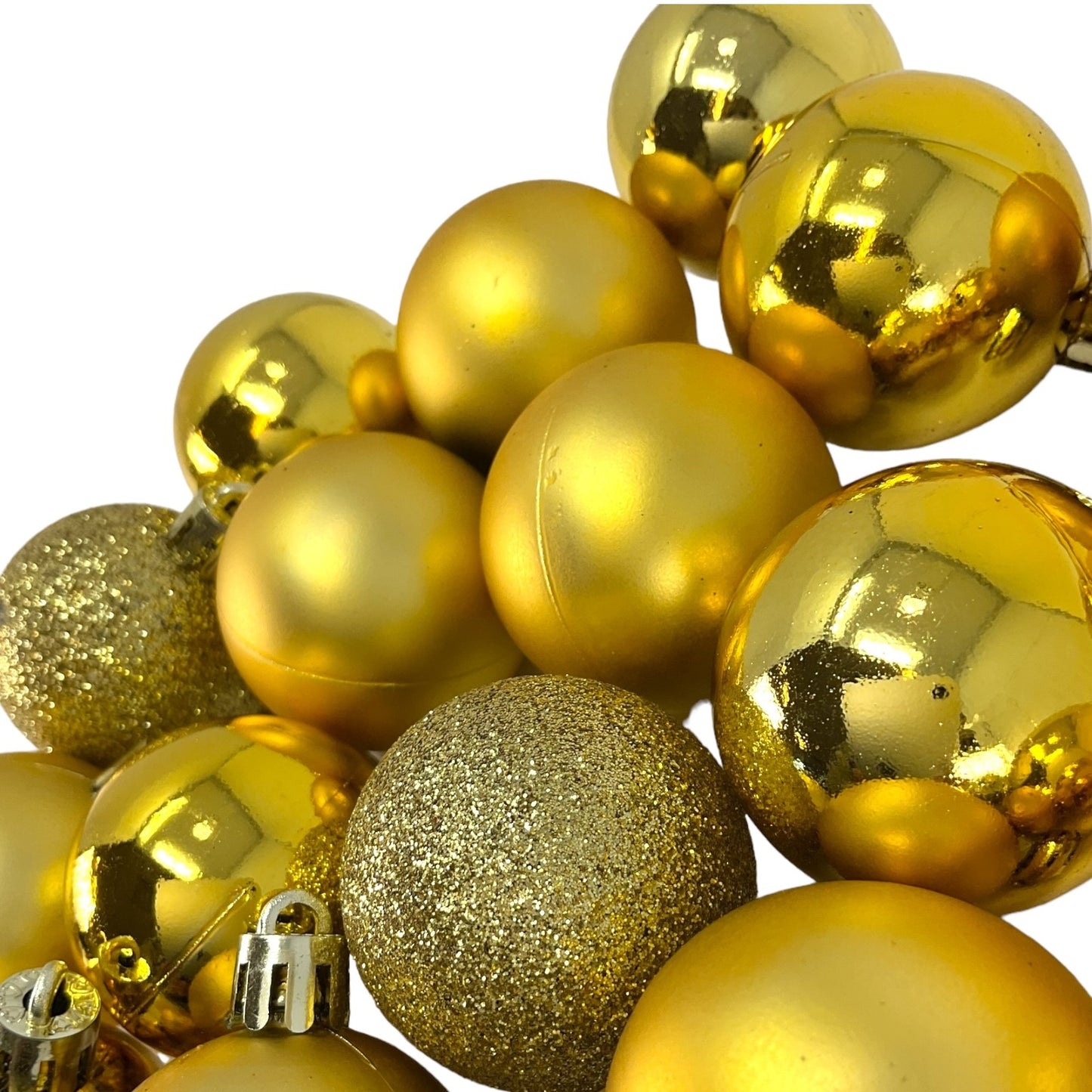 1.5 Inch Shiny Matte and Glitter Gold Christmas Ball Ornaments 20 Piece Set