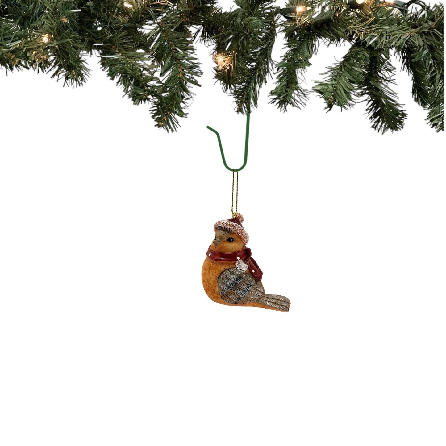 American Robin Bird with Winter Hat and Scarf Christmas Ornament 2.5 Inch