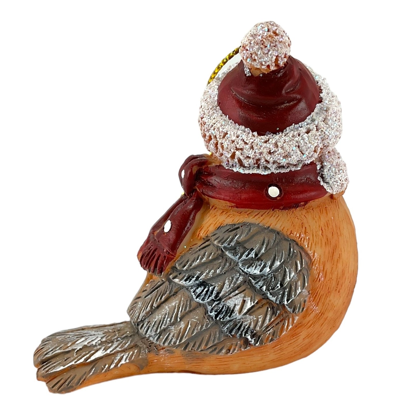 American Robin Bird with Winter Hat and Scarf Christmas Ornament 2.5 Inch