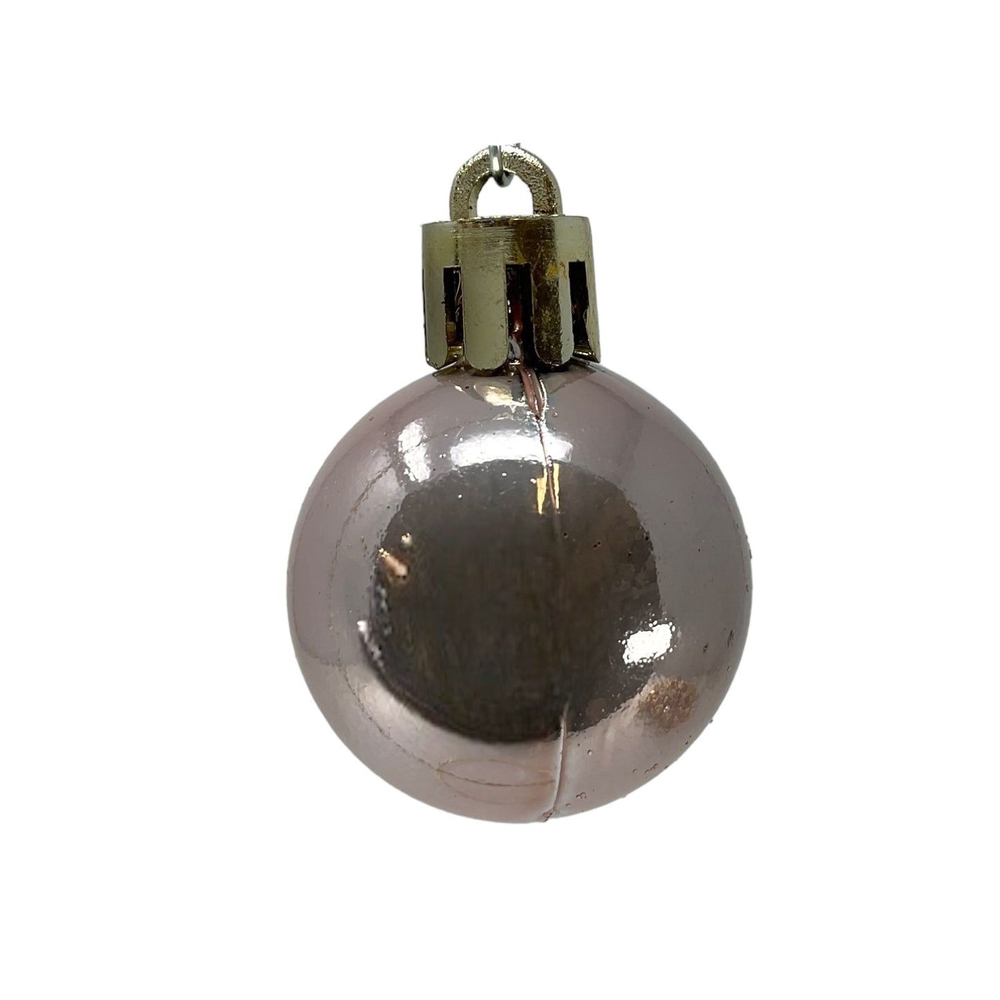 1 Inch Shiny Matte and Glitter Gold and Pink Christmas Ball Ornaments 24 Piece Set