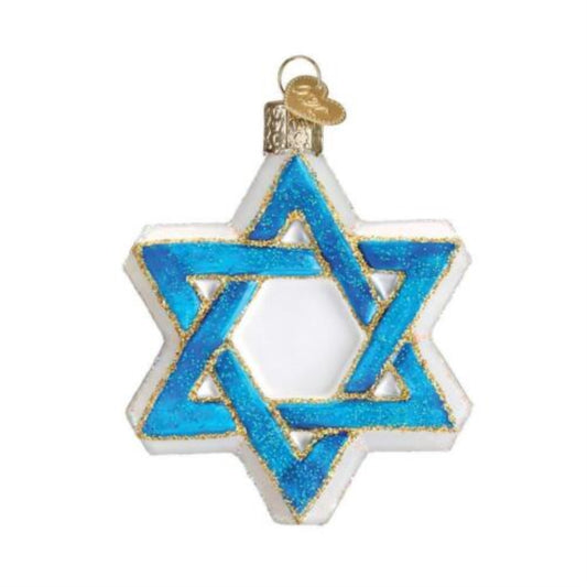 Old World Christmas 22033 Glass Blown Star of David Ornament