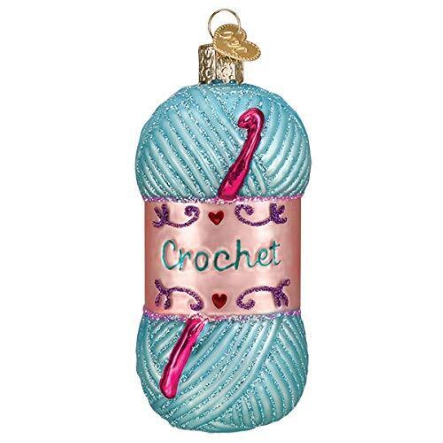 Old World Christmas 32403 Glass Blown Crochet Ornament