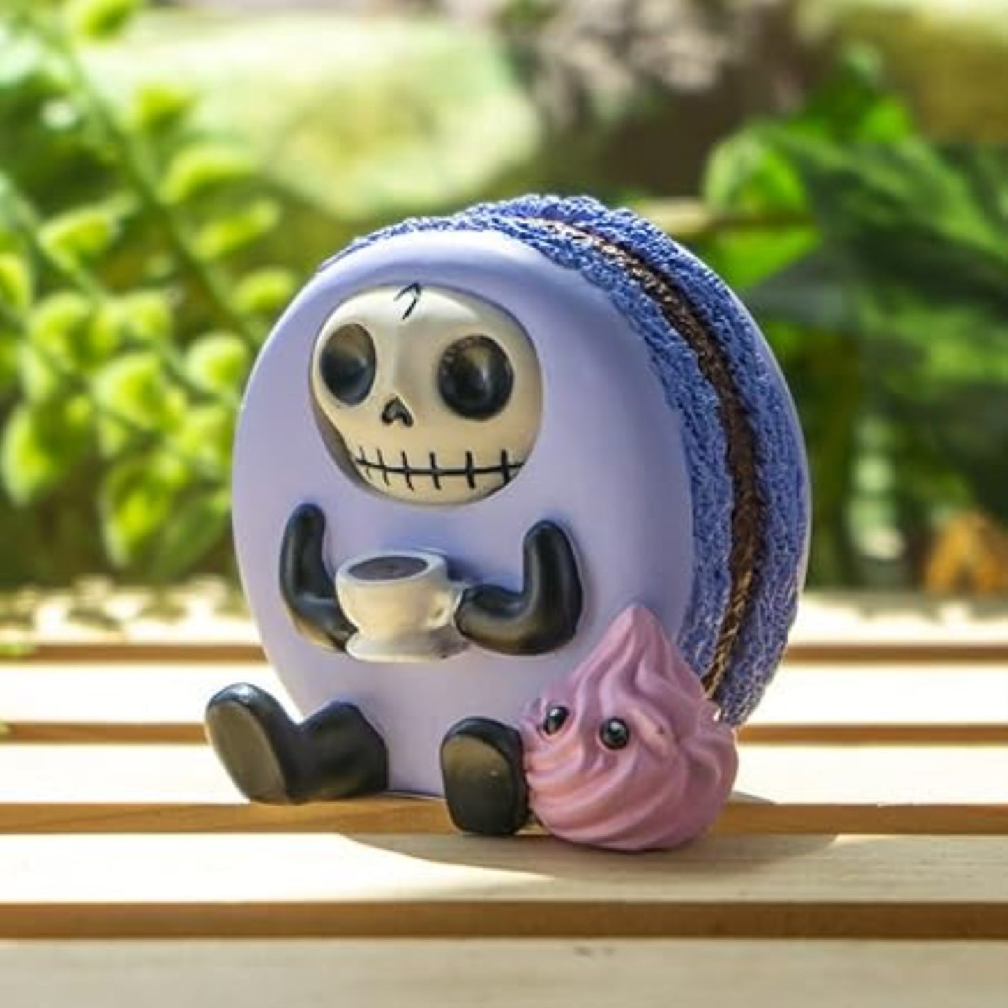 Furrybones Ronny The Lavender Purple Macaron With Coffee Cup Furry Bone Figurine