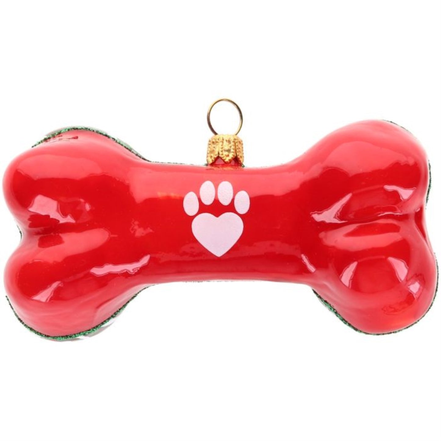 Joy to the World “The Best Things in Life are Rescued” Dog Bone Polish Glass Ornament