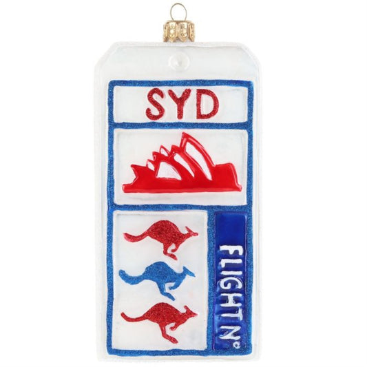 Joy to the World Sydney Australia Luggage Tag Polish Glass Ornament