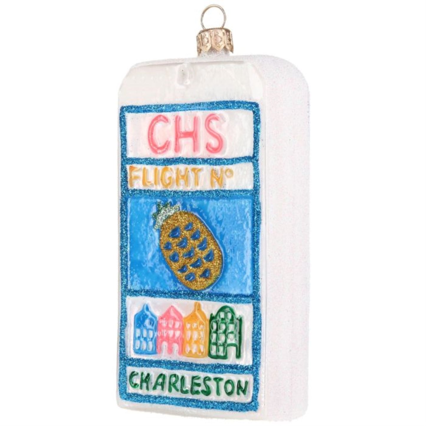 Joy to the World Charleston South Carolina Luggage Tag Polish Glass Ornament