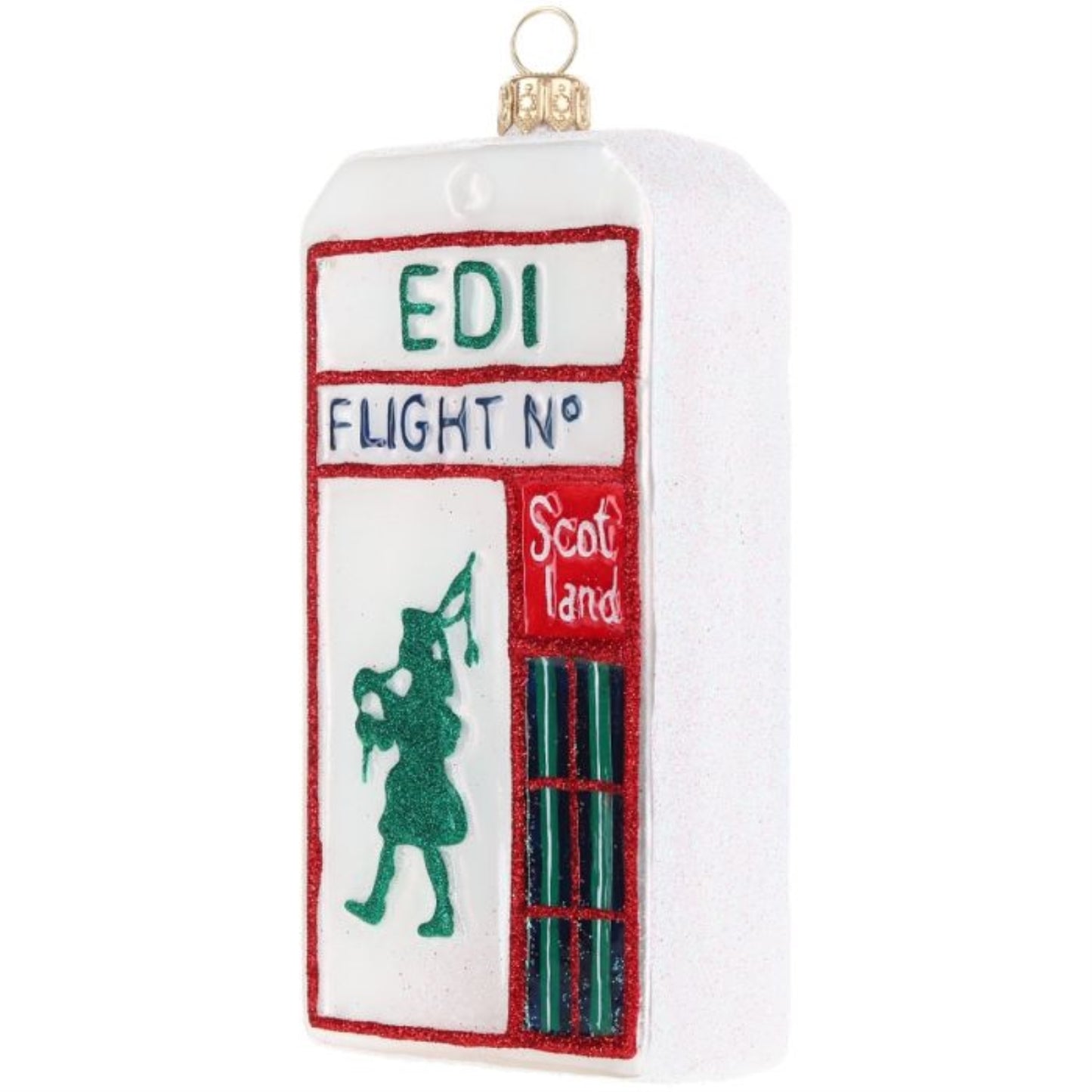 Joy to the World Edinburgh Scotland Luggage Tag Polish Glass Ornament