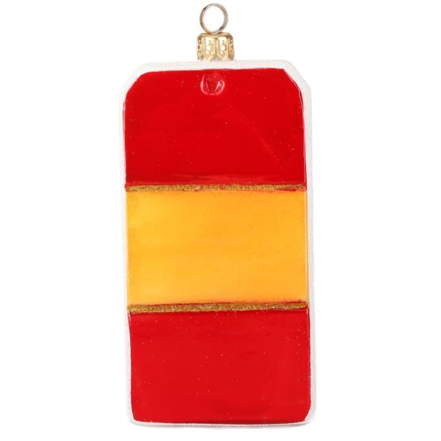 Joy to the World Madrid Spain Luggage Tag Polish Glass Ornament