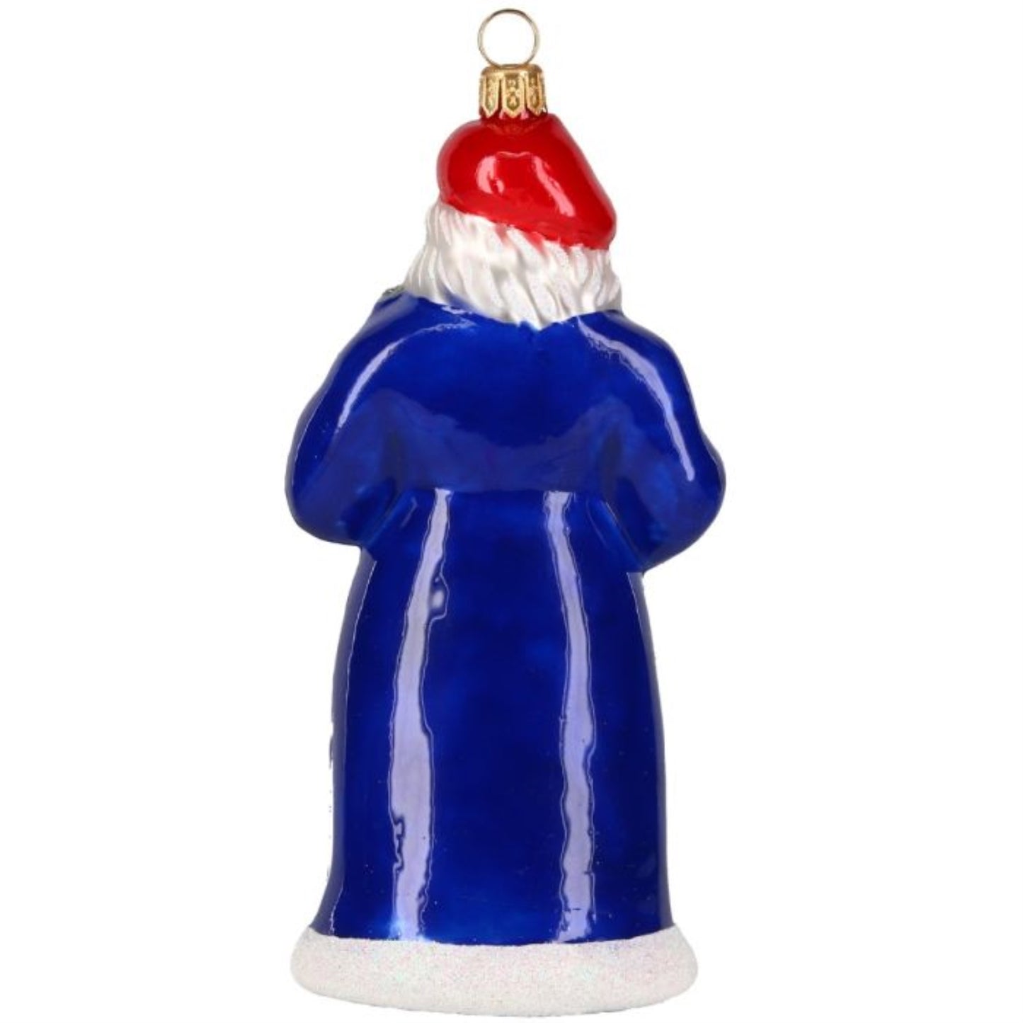 Joy to the World France Santa Claus with Eiffel Tower Polish Glass Ornament 6.4 Inch