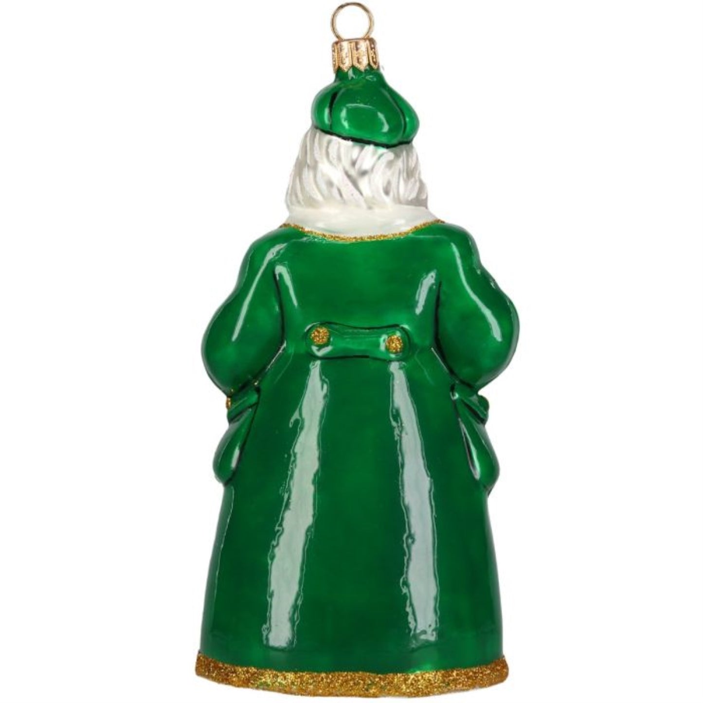 Joy to the World Ireland Santa with Pot of Gold Polish Glass Ornament 6.4 Inch