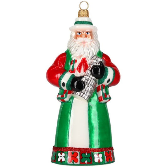 Joy to the World Italian Santa Claus with Tower of Pisa Polish Glass Ornament 6.4 Inch