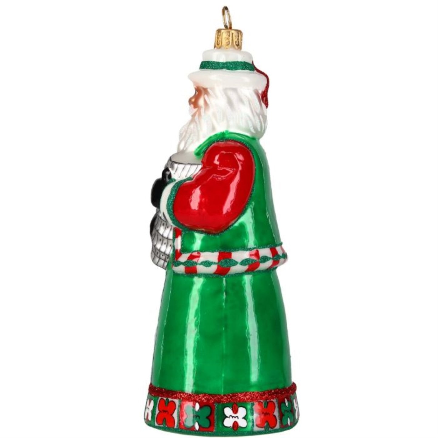 Joy to the World Italian Santa Claus with Tower of Pisa Polish Glass Ornament 6.4 Inch