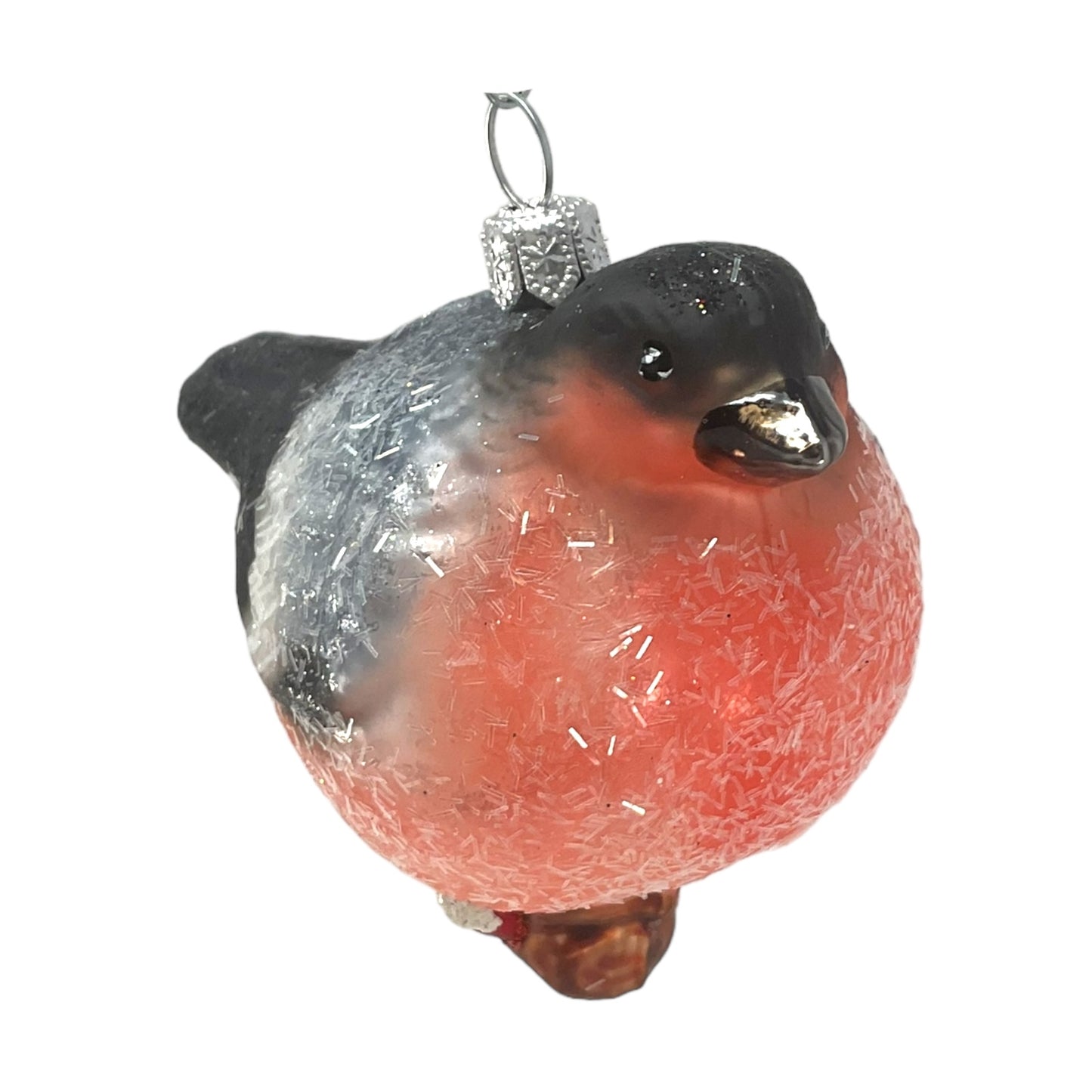 Pinnacle Peak Trading Chickadee Bird on Branch Polish Glass Christmas Tree Ornament Wildlife Animal