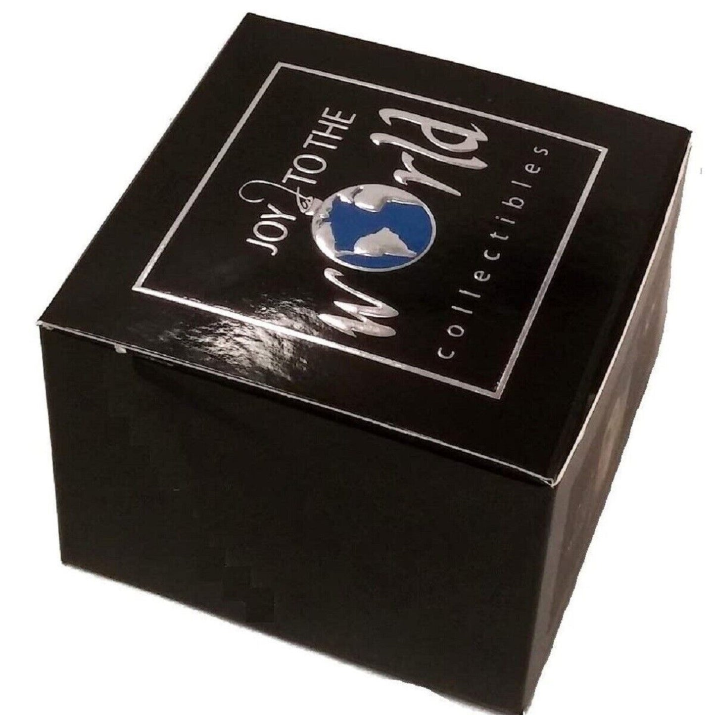 Joy to the World American Staffordshire Terrier Black and White Glass Polish Christmas Ornament