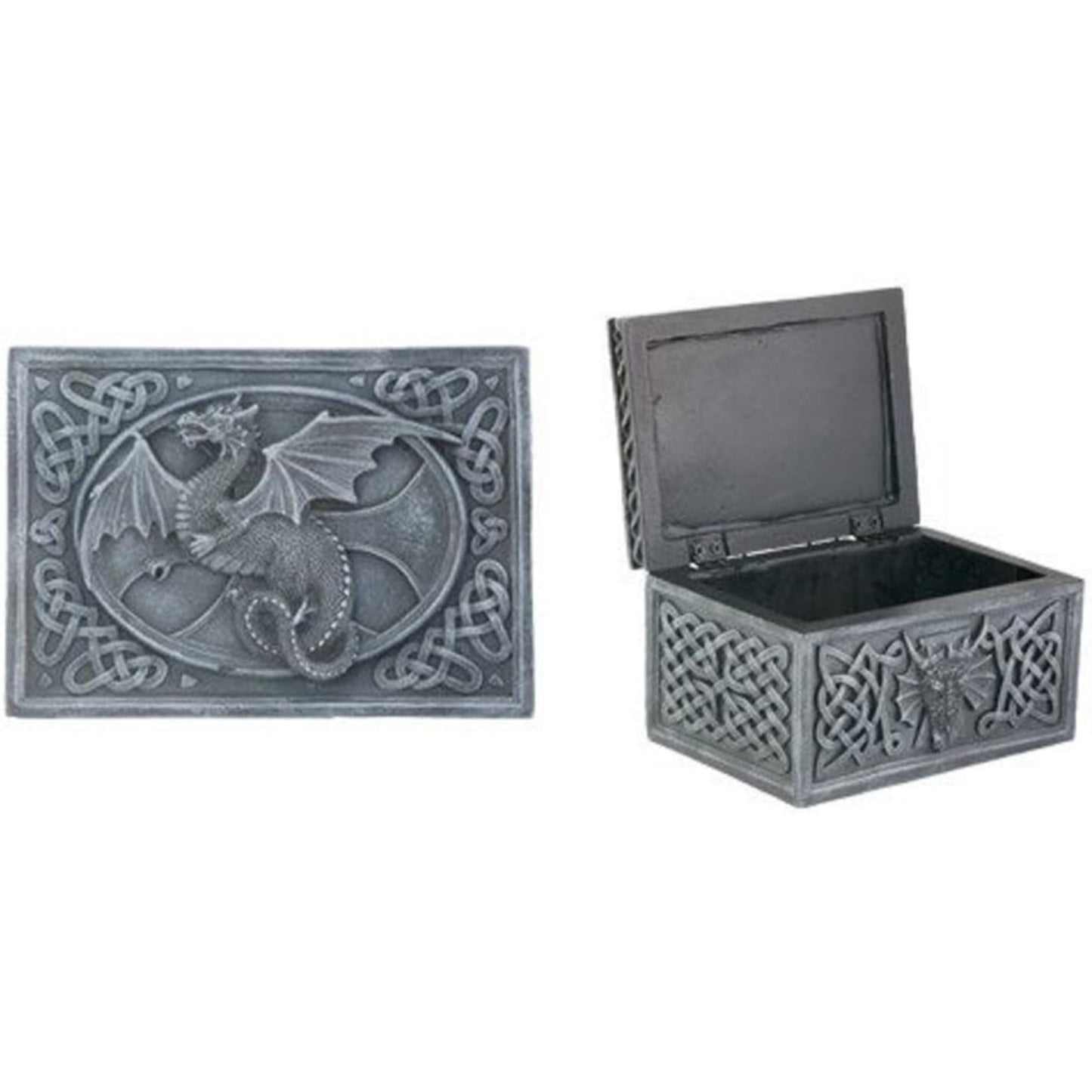 Dragon Celtic Jewelry Trinket Keepsake Box Collectible Container Sculpture 5.25 x 3 inch