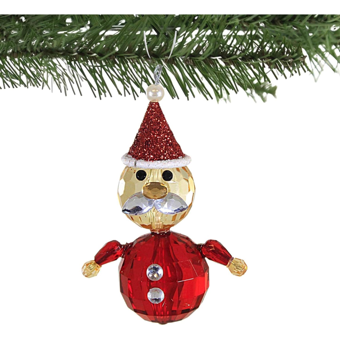 Ganz Santa Claus Acrylic Christmas Tree Ornament 3 Inch Multicolor