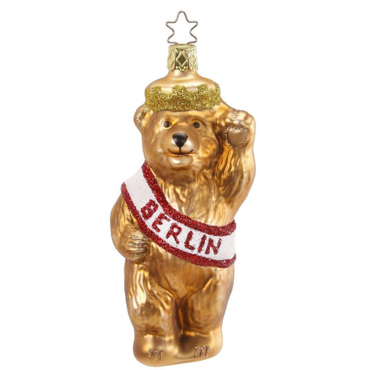 Inge Glas Berlin Germany Bear Mouth Blown Glass German Christmas Ornament