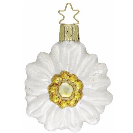 Inge Glas Heirlooms Edelweiss Flower Bloom German Glass Christmas Ornament FREE BOX