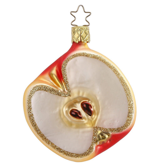 Inge Glas Apple Slice Delicious Forever German Glass Christmas Ornament FREE BOX