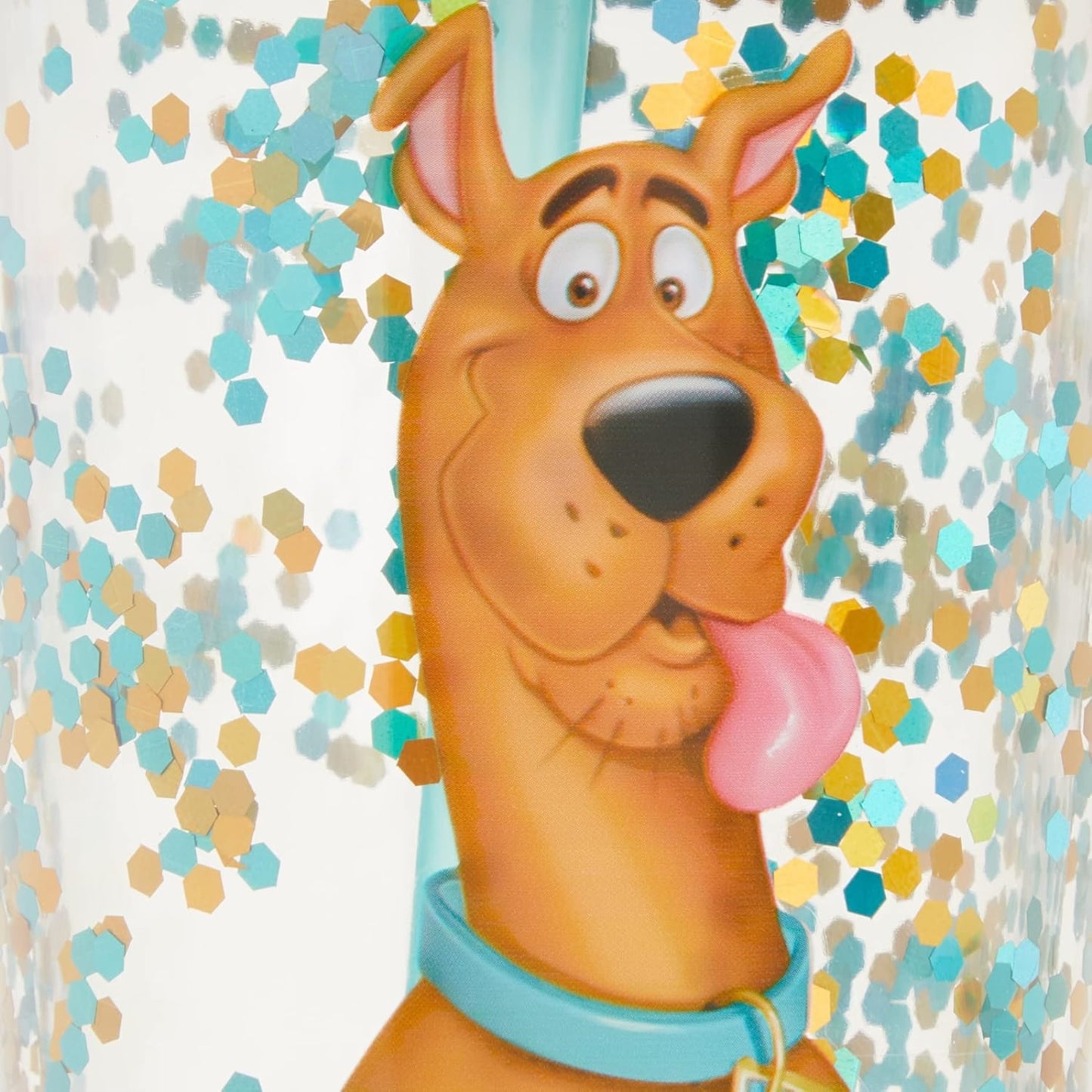 Spoontiques Scooby Doo Double Walled Insulated Acrylic Tumbler Glitter Cup with Straw 20 ounce